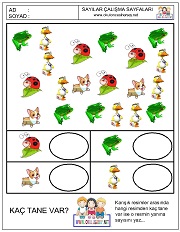 okul öncesi sayılar çalışma sayfaları